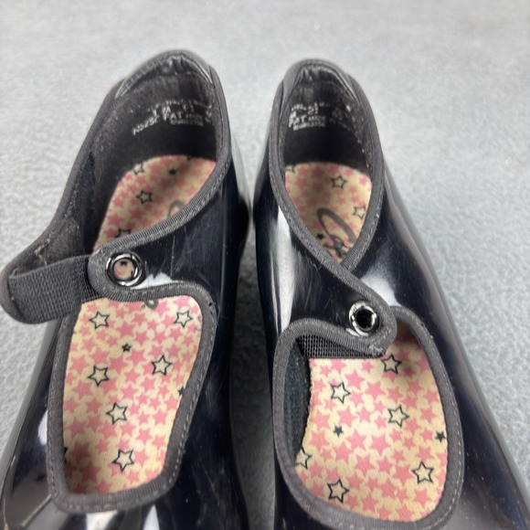 Capezio Tap Shoes Kids/Youth Sz 1 Black Patent Leather Mary Jane Dance Tele Tone - Picture 5 of 10